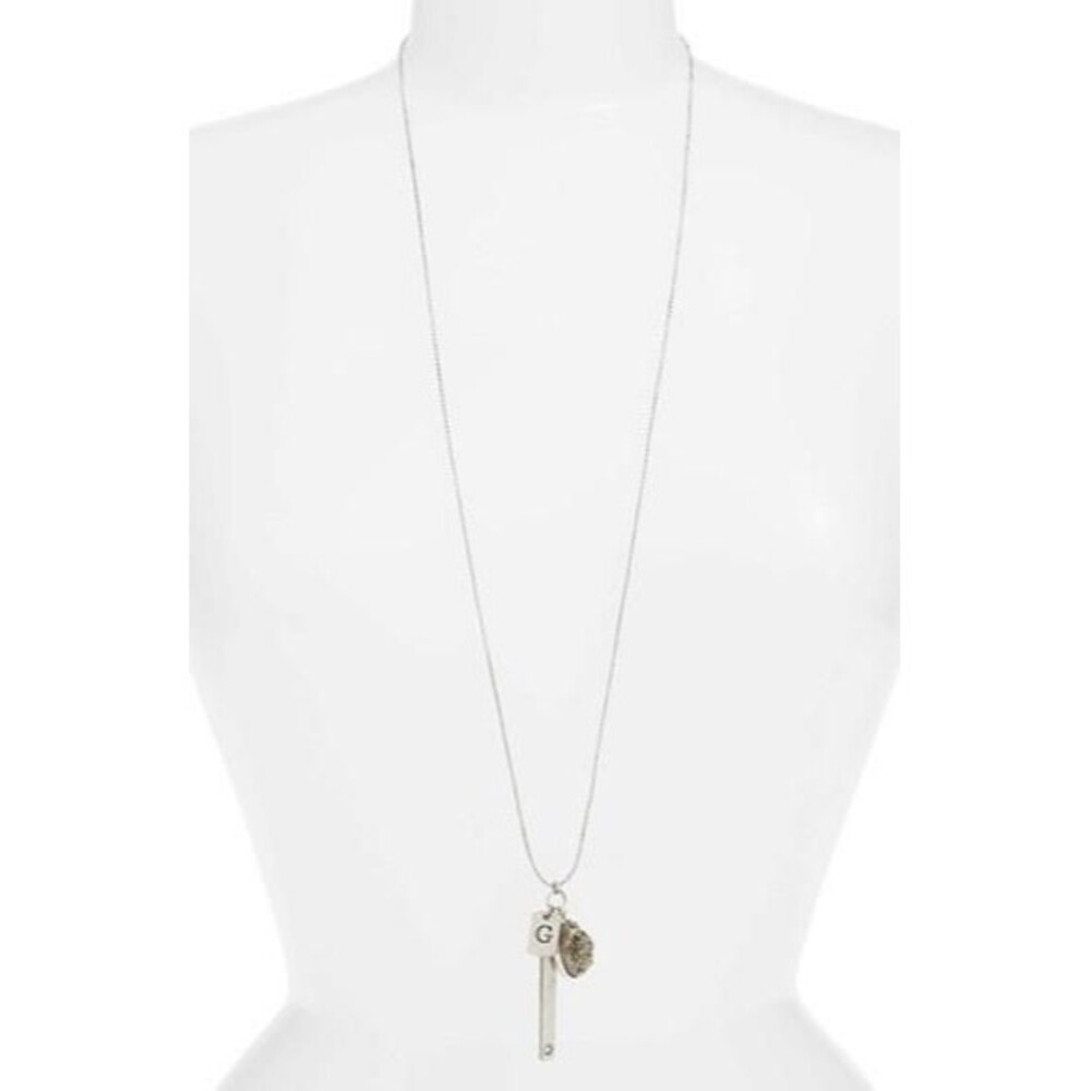 Nordstrom Treasure and Bond Metallic Druzy Initial Cluster Pendant Y Necklace 38